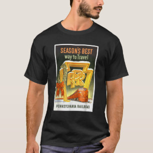 Pennsylvania PA Railroad Christmas Vintage Travel T-Shirt