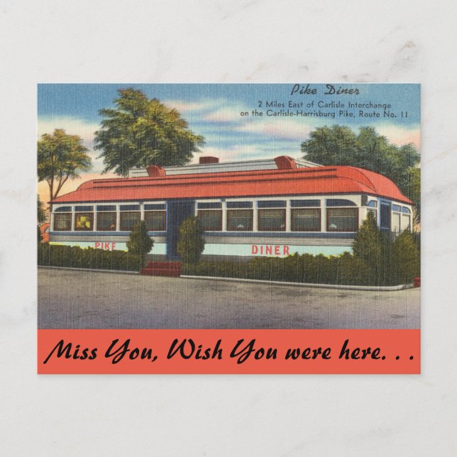 Pennsylvania, Pike Diner Postcard (Front)