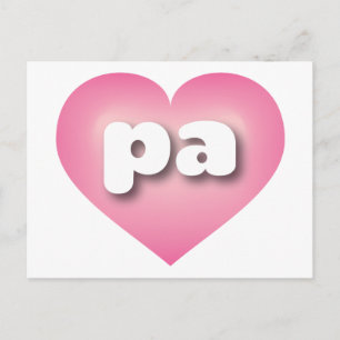 Pennsylvania pink fade heart - I love pa Postcard