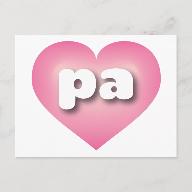 Pennsylvania pink fade heart - I love pa Postcard (Front)