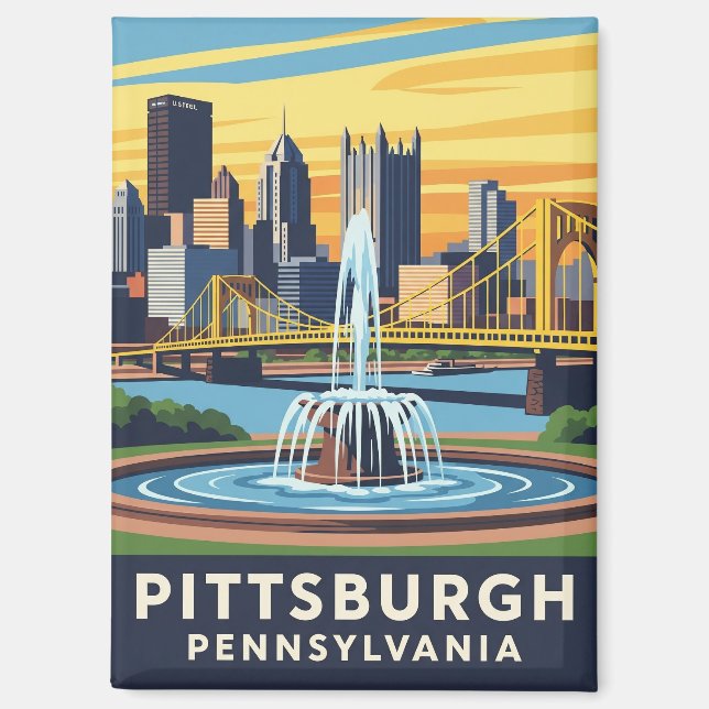 Pennsylvania Pittsburgh Travel Magnet (Front)