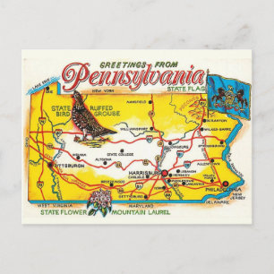 Pennsylvania Postcard Map