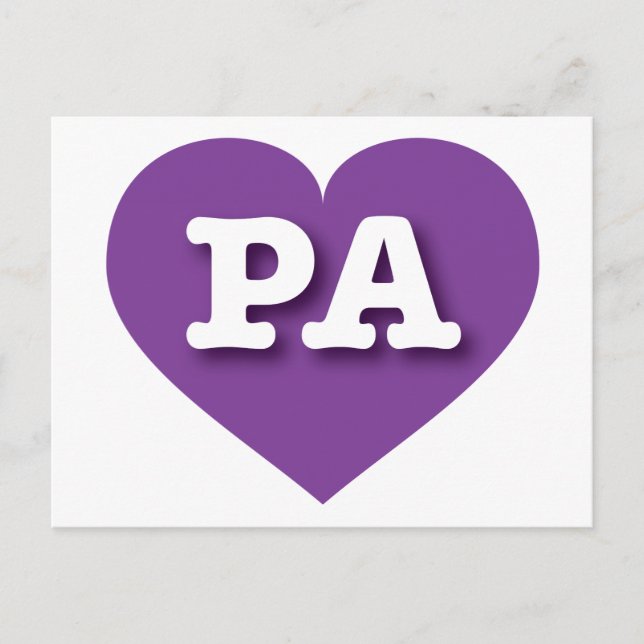 Pennsylvania Purple Heart - I love PA Postcard (Front)