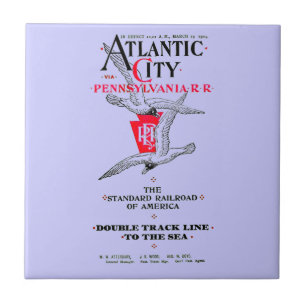 Pennsylvania Railroad Atlantic City Service 1904 Ceramic Tile