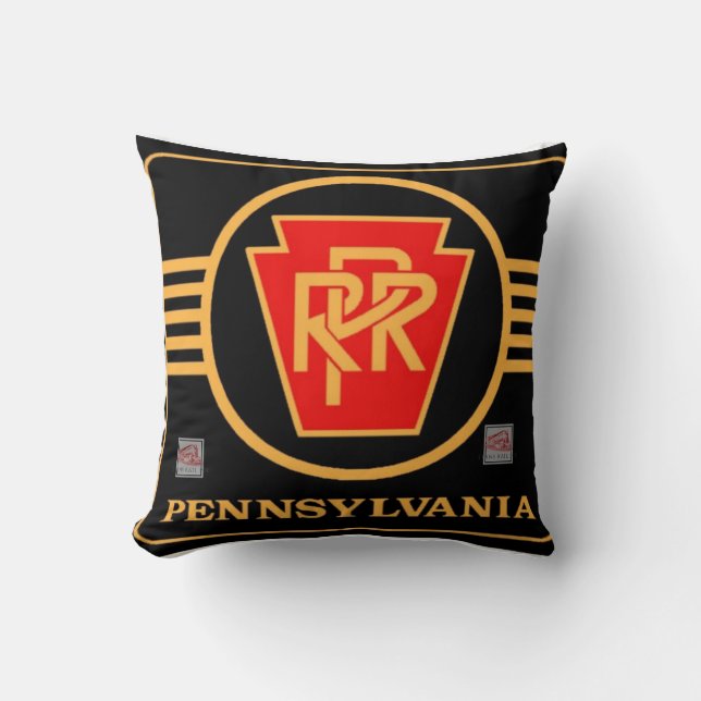 Pennsylvania railroad black and gold logo  cushion (Front)