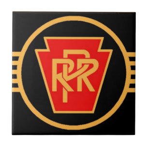 Pennsylvania Railroad Black and  Gold    Stone Coa Ceramic Tile