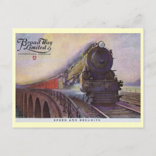 Pennsylvania Railroad Broadway Limited, Vintage Postcard