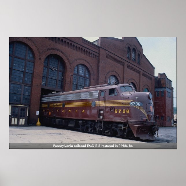 Pennsylvania railroad EMD E-8 restored in 1988, Re Poster (Front)