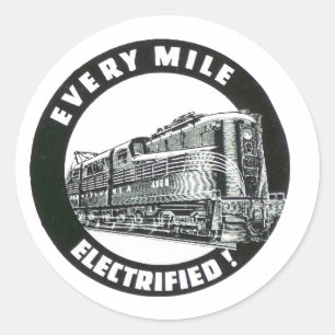 Pennsylvania Railroad every mile electrified Classic Round Sticker