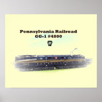 Pennsylvania Railroad GG1 #4800 Side View Poster 2