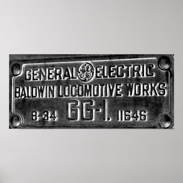 Pennsylvania Railroad GG-1 #4800 Builders Plate Poster (Front)