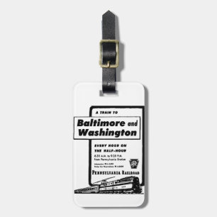 Pennsylvania Railroad Hourly Trains 1948 Luggage Tag