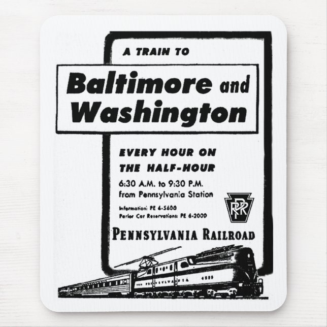 Pennsylvania Railroad Hourly Trains 1948 Mouse Pad (Front)