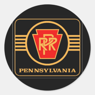 Pennsylvania Railroad Logo, Black & Gold Classic Round Sticker