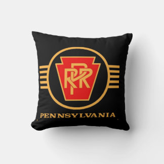 Pennsylvania Railroad Logo, Black & Gold Cushion