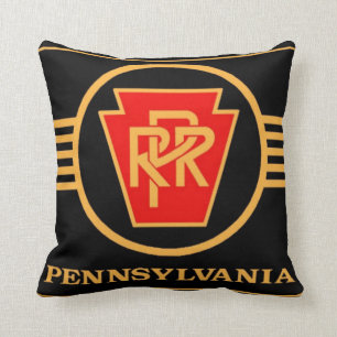 Pennsylvania Railroad Logo, Black & Gold Cushion