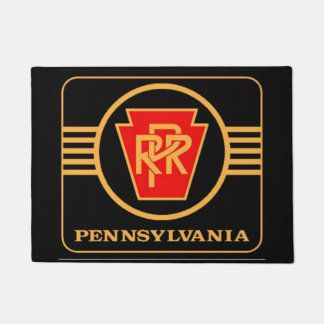 Pennsylvania Railroad Logo, Black & Gold Doormat