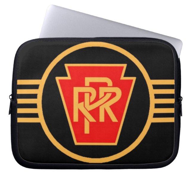 Pennsylvania Railroad Logo, Black & Gold Laptop Sleeve (Front)