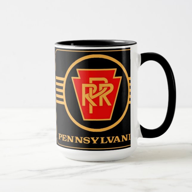Pennsylvania Railroad Logo, Black & Gold Mug (Right)