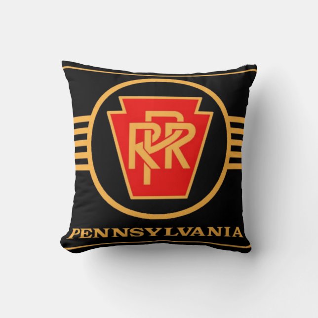 Pennsylvania Railroad Logo, Black & Gold Pillows (Front)