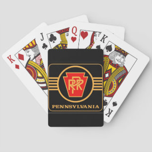Pennsylvania Railroad Logo, Black & Gold Playing Cards