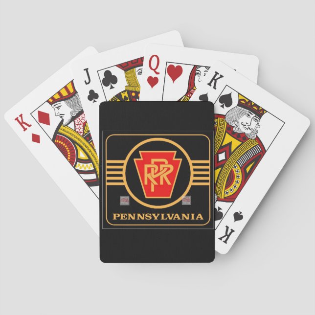 Pennsylvania Railroad Logo, Black & Gold  Playing Cards (Back)
