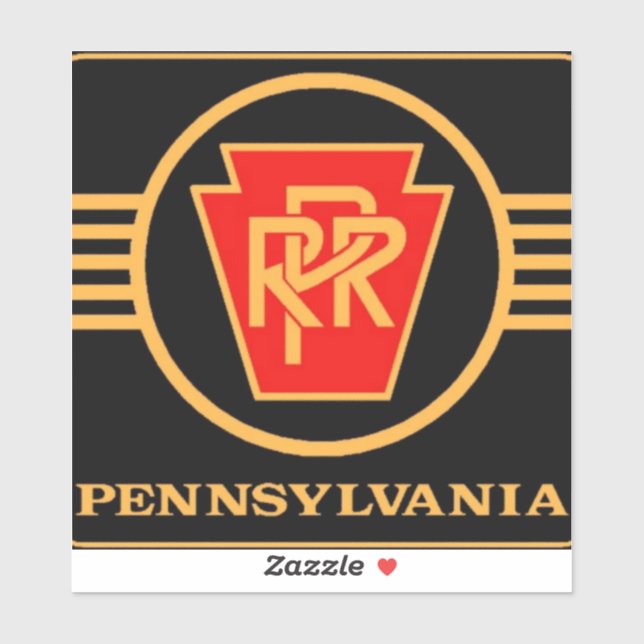Pennsylvania Railroad Logo, Black & Gold Sticker (Sheet)