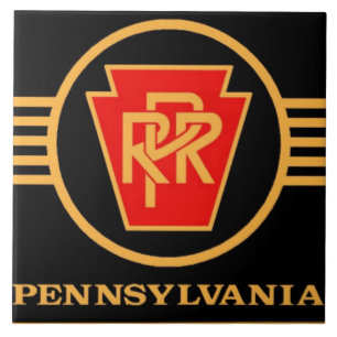 Pennsylvania Railroad Logo, Black & Gold Tile