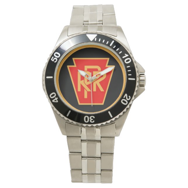 Pennsylvania Railroad Logo, Black & Gold Watch (Front)