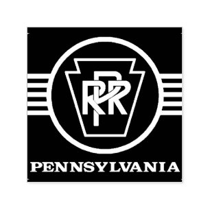 Pennsylvania Railroad Logo,Black & White Ink Stamp