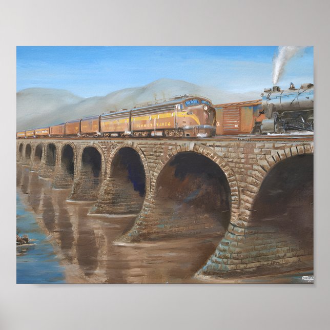 Pennsylvania Railroad on the Rockville Bridge Post Poster (Front)