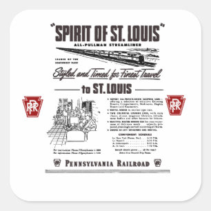 pennsylvania railroad spirit of Saint. louis Square Sticker