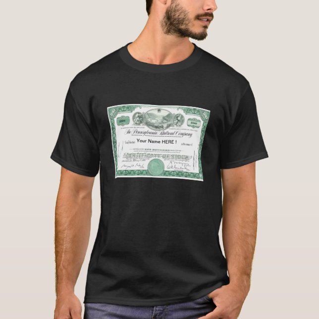 Pennsylvania Railroad Stock Certificate T-Shirt (Front)