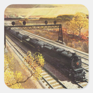 Pennsylvania Railroad Tanker Trains 1942 Square Sticker