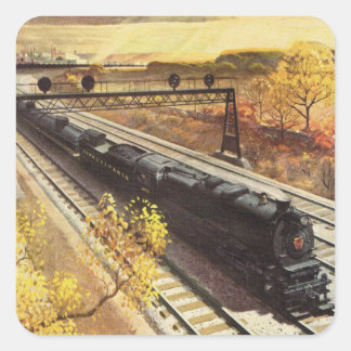 Pennsylvania Railroad Tanker Trains 1942 Square Sticker
