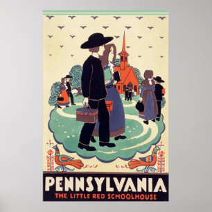Pennsylvania Railroad The Little Red Schoolhouse Poster