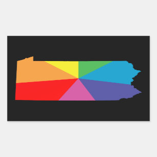 pennsylvania rainbow array rectangular sticker