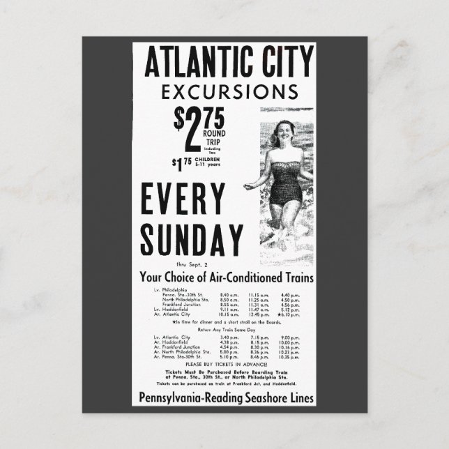 Pennsylvania Reading Seashore Lines 1962 Postcard (Front)