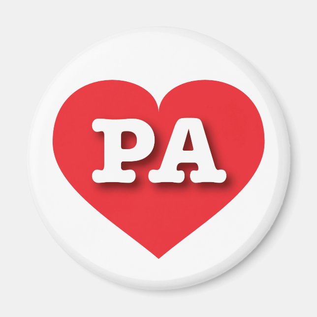 Pennsylvania Red Heart - I love PA Magnet (Front)