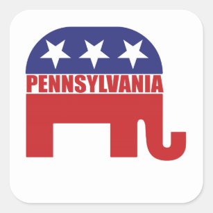 Pennsylvania Republican Elephant Square Sticker