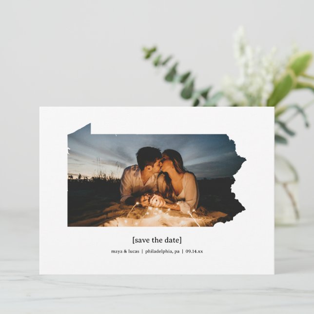 Pennsylvania Save the Date Photo Card (Standing Front)
