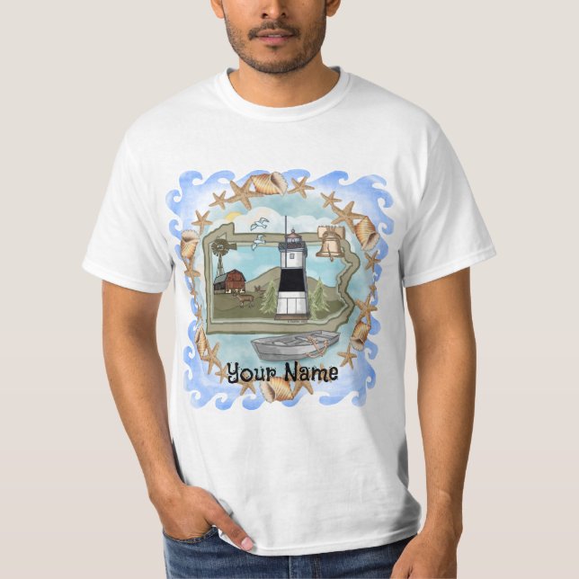 Pennsylvania Shells Lighthouse  T-Shirt (Front)