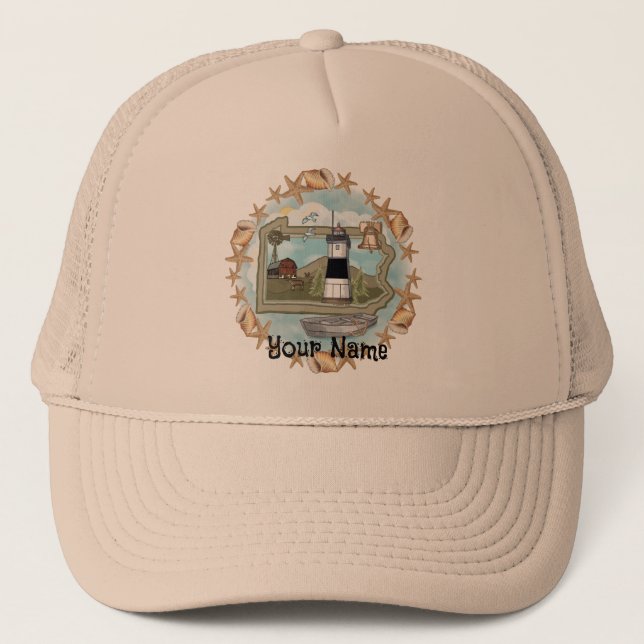 Pennsylvania Shells Lighthouse Trucker Hat (Front)