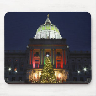 Pennsylvania State Capitol Christmas Tree Lights Mouse Pad