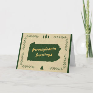 Pennsylvania State Christmas Holiday Greetings Card
