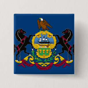 Pennsylvania State Flag 15 Cm Square Badge