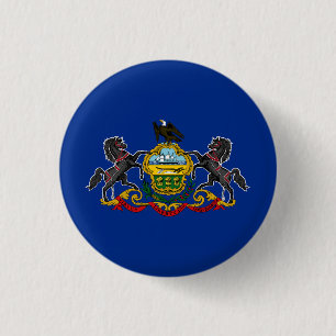Pennsylvania State Flag 3 Cm Round Badge