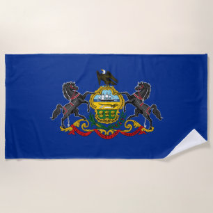 Pennsylvania state flag beach towel