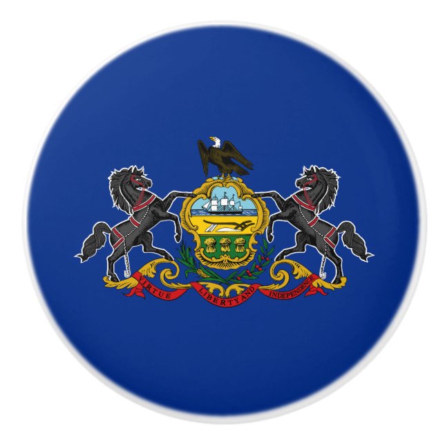 Pennsylvania State Flag Ceramic Knob (Front)