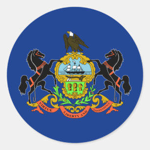 Pennsylvania State Flag Classic Round Sticker